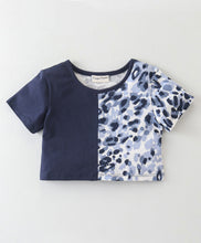 Load image into Gallery viewer, Animal Print Color Block Crop Top Short Set