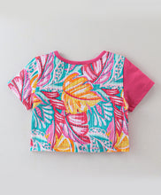 Load image into Gallery viewer, Floral Color Block Crop Top Short Set