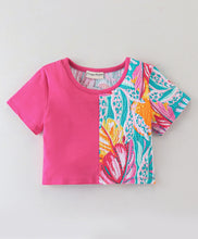 Load image into Gallery viewer, Floral Color Block Crop Top Short Set