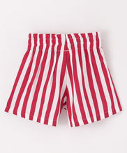 Load image into Gallery viewer, Striped Printed Belted Shorts - Red