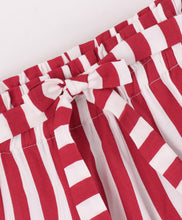Load image into Gallery viewer, Striped Printed Belted Shorts - Red