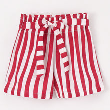 Load image into Gallery viewer, Striped Printed Belted Shorts - Red