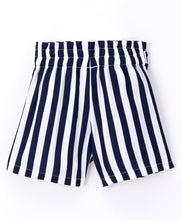 Load image into Gallery viewer, Striped Printed Belted Shorts - Navy