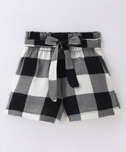 Load image into Gallery viewer, Checkered Printed Belted Shorts