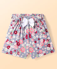 Load image into Gallery viewer, Floral Printed with Bow Applique Shorts
