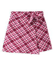 Load image into Gallery viewer, Checkered Printed with Bow Applique Skorts