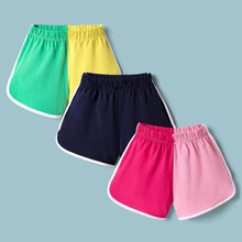 Load image into Gallery viewer, Solid Side Taped Cotton Sports Shorts - Pack of 3