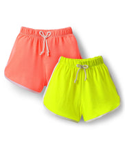 Load image into Gallery viewer, Solid Side Taped Sports Shorts - Pack of 2 - Orange