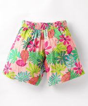 Load image into Gallery viewer, Floral Printed with Bow Applique Skorts - Pink