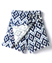 Load image into Gallery viewer, Ikat Printed with Bow Applique Skorts - Offwhite