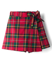 Load image into Gallery viewer, Checkered Printed with Bow Applique Skort