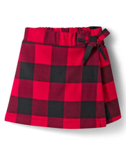Load image into Gallery viewer, Checkered Cotton Bow Applique Skort