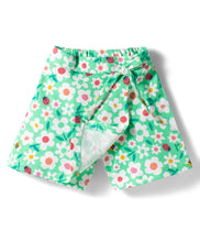 Load image into Gallery viewer, Floral Printed Cotton Bow Applique Skort