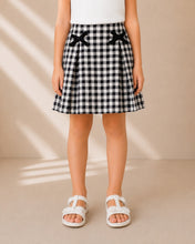 Load image into Gallery viewer, Cotton Checkered Skort with Bow Applique