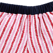 Load image into Gallery viewer, CrayonFlakes Boy/Girl's Pink 100% Cotton Red Strips Ringer Shorts KSH-210 2-3 Y