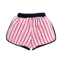 Load image into Gallery viewer, CrayonFlakes Boy/Girl's Pink 100% Cotton Red Strips Ringer Shorts KSH-210 2-3 Y