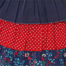 Load image into Gallery viewer, Navy Floral Print Tiered Skirt