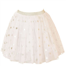 Load image into Gallery viewer, Silver Stars White Net Skirt