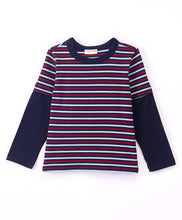 Load image into Gallery viewer, Stripes Printed Doctor Sleeves Tshirt