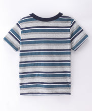 Load image into Gallery viewer, Striped Printed Half Sleeves Tshirt