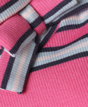 Load image into Gallery viewer, Cotton Elastane Knit Striped Full Sleeves Turtle Neck Tshirt