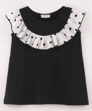 Load image into Gallery viewer, Polka Printed Yoke Frill Sleeveless Top