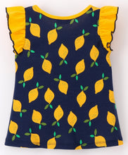 Load image into Gallery viewer, Lemon Printed Frilled Sleeveless Top