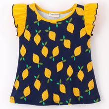 Load image into Gallery viewer, Lemon Printed Frilled Sleeveless Top