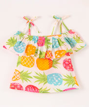 Load image into Gallery viewer, Pineapple Frilled Open Strap Top