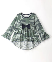 Load image into Gallery viewer, Camouflage Frilled High Low Full Sleeves Top