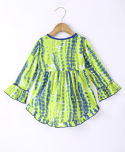 Load image into Gallery viewer, Abstract Frilled High Low Full Sleeves Top