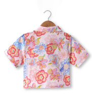 Load image into Gallery viewer, Floral Printed Half Sleeves Crop Cotton Shirt