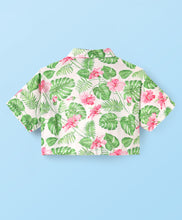 Load image into Gallery viewer, Floral Printed Half Sleeves Crop Shirt