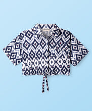 Load image into Gallery viewer, Ikat Printed Half Sleeves Crop Shirt