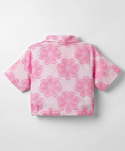 Load image into Gallery viewer, Floral Printed Half Sleeves Crop Shirt