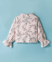 Load image into Gallery viewer, Leaves Printed Frilled Full Sleeves Top