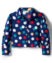 Load image into Gallery viewer, Polka Printed Collar Neck Full Sleeves Top