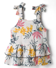 Load image into Gallery viewer, Floral Printed Woven Tiered Sleeveless Top