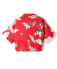 Load image into Gallery viewer, Woven Floral Printed with Knot Short Sleeves Top