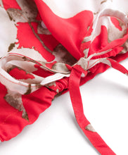 Load image into Gallery viewer, Woven Floral Printed with Knot Short Sleeves Top
