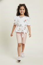 Load image into Gallery viewer, Cotton Woven Floral Printed Frilled Short Sleeves Top