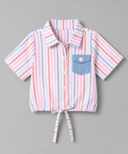 Load image into Gallery viewer, Stripes Printed with Knot Detailing Top