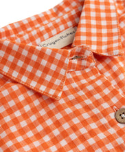 Load image into Gallery viewer, Cotton Checkered Full Sleeves Shirt Top - Orange