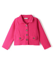 Load image into Gallery viewer, Waffle Knit Full Sleeves Solid Jacket Styled Top