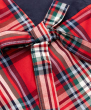 Load image into Gallery viewer, Cotton Checkered Collared Top with Bow Applique