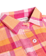 Load image into Gallery viewer, Cotton Checkered Shirt Style Top with Bow Applique
