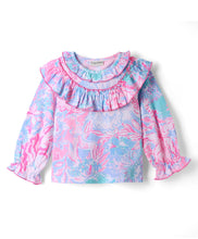 Load image into Gallery viewer, Cotton Knit Frilled Floral Printed Full Sleeves Top