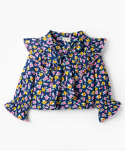 Load image into Gallery viewer, Woven Frilled Floral Printed Full Sleeves Top