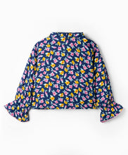 Load image into Gallery viewer, Woven Frilled Floral Printed Full Sleeves Top