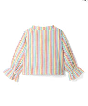 Load image into Gallery viewer, Cotton Frilled Striped Full Sleeves Top